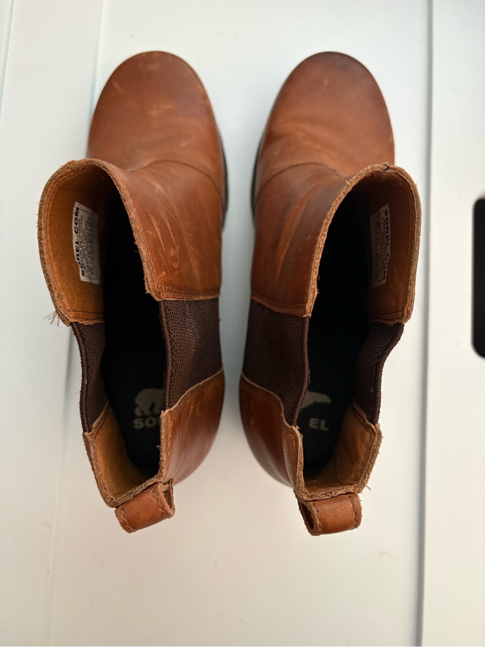 Women’s Sorel Brown Leather Chelsea Boots - Classic Slip-On Style - Picture 6 of 8